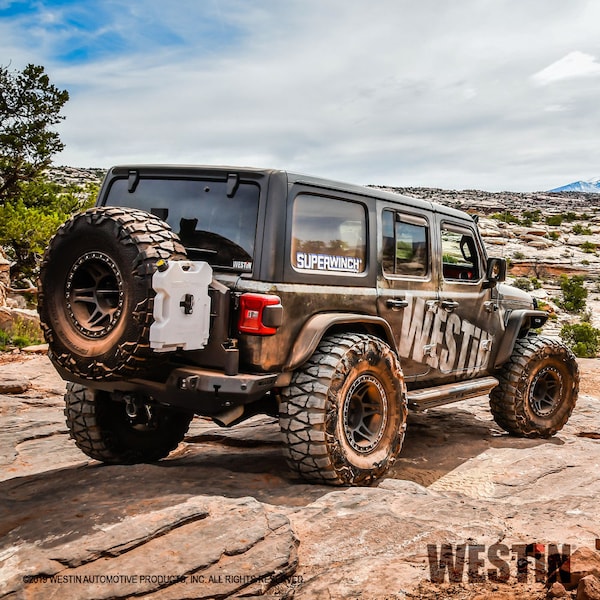 Westin Automotive 18-C WRANGLER JL WJ2 REAR BUMPER W/TIRE CARRIER W/SENSORS TEXTURED BLACK 59-82055 - main